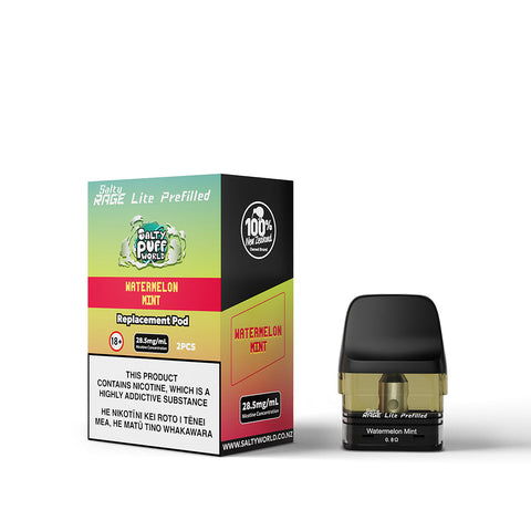 Watermelon Mint -Salty Rage Lite Prefilled Pod 2x